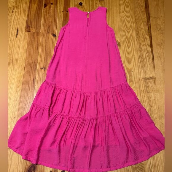 Maeve by Anthropologie Marlene Tiered Sleeveless Fuchsia Lined Maxi Dress SMALL - Picture 13 of 14